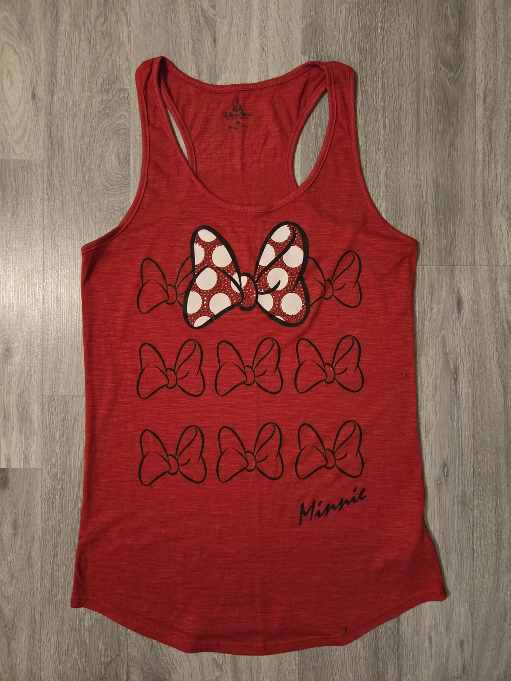 Minnie Mouse Bow Red Racerback Tank Top